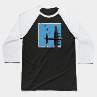 B17 Flying Fortress WW2 bomber airplane over the sea Baseball T-Shirt